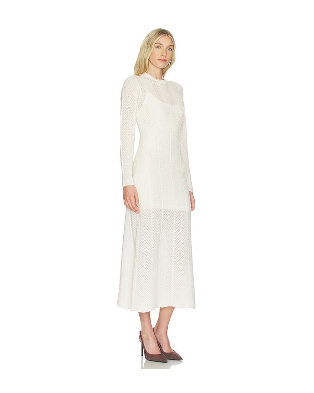 NAADAM White Cashmino Lace Pointelle Dress
