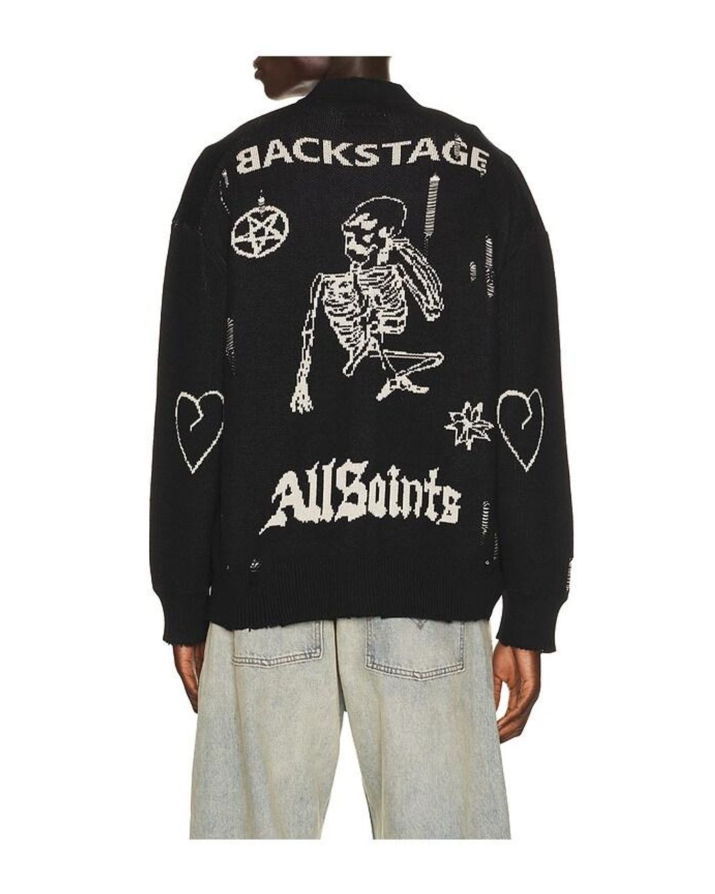 AllSaints Black Staged Cardigan for men
