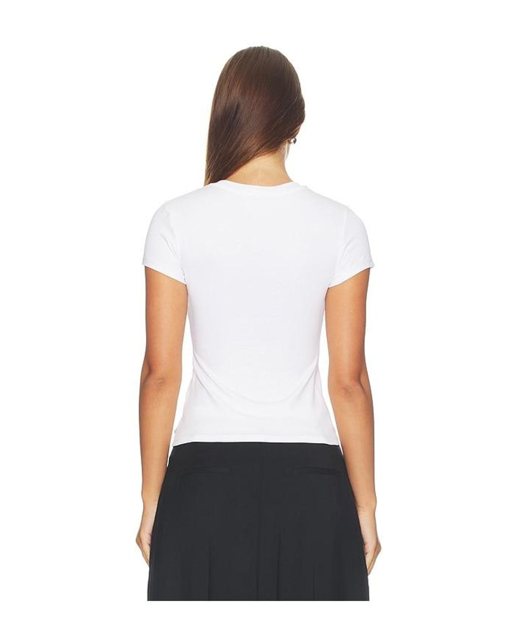 Alexander Wang White Fitted Tee With Hotfix Card Graphic
