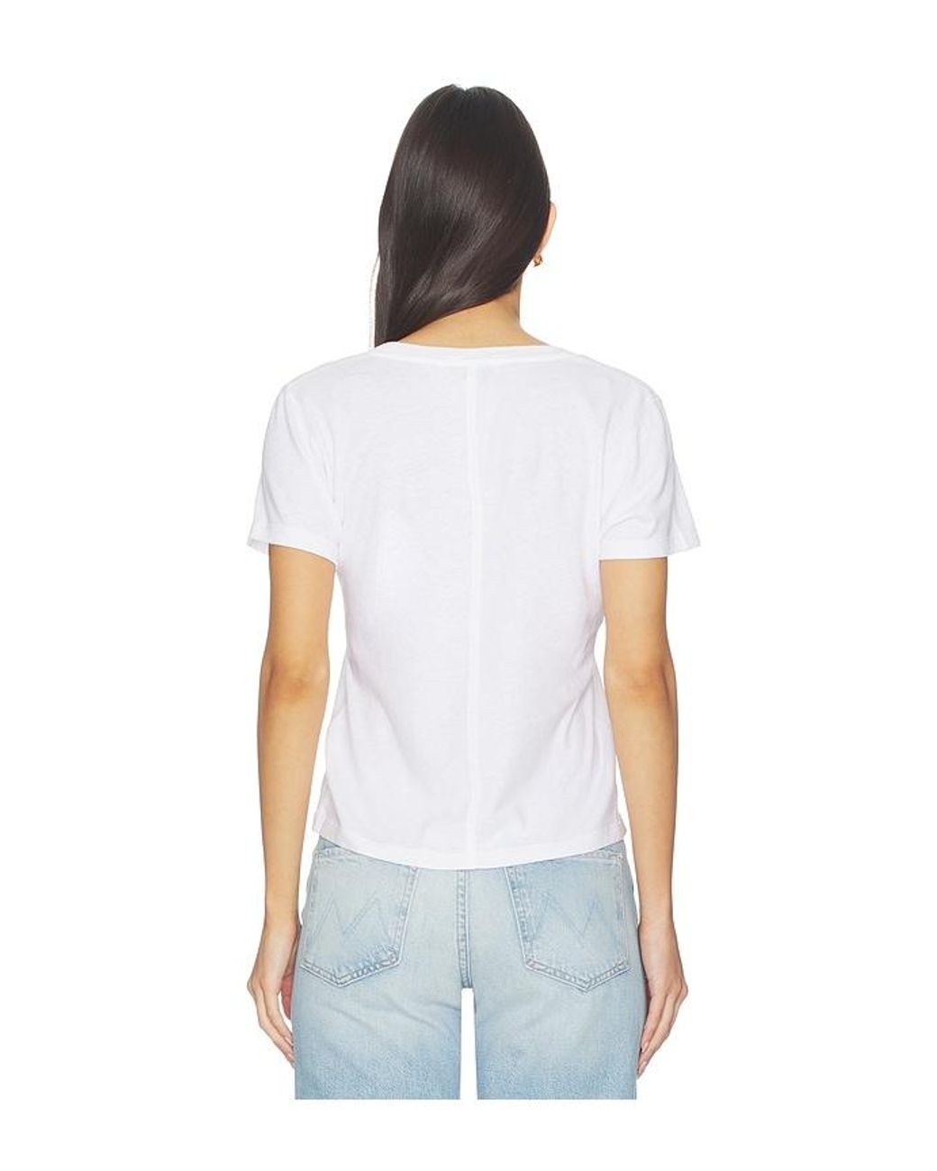 La Ligne White Scoop Short Sleeve Molly Tee