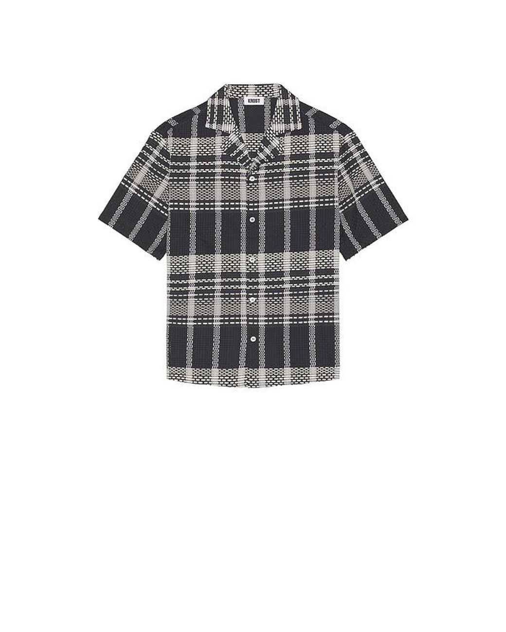 KROST Black Plaid Dash Bowling Shirt for men