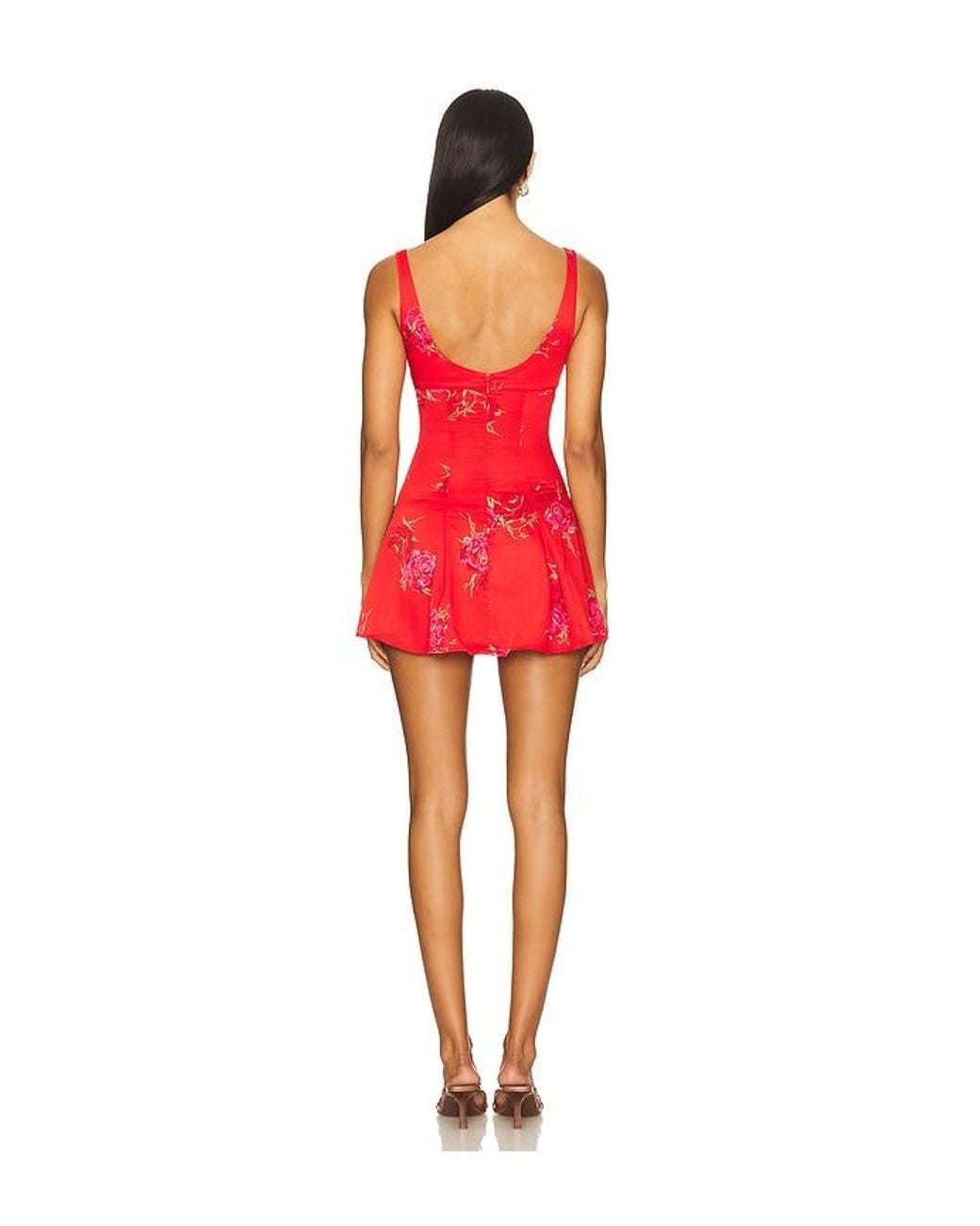 Frankie's Bikinis Red Siren Satin Midi Dress