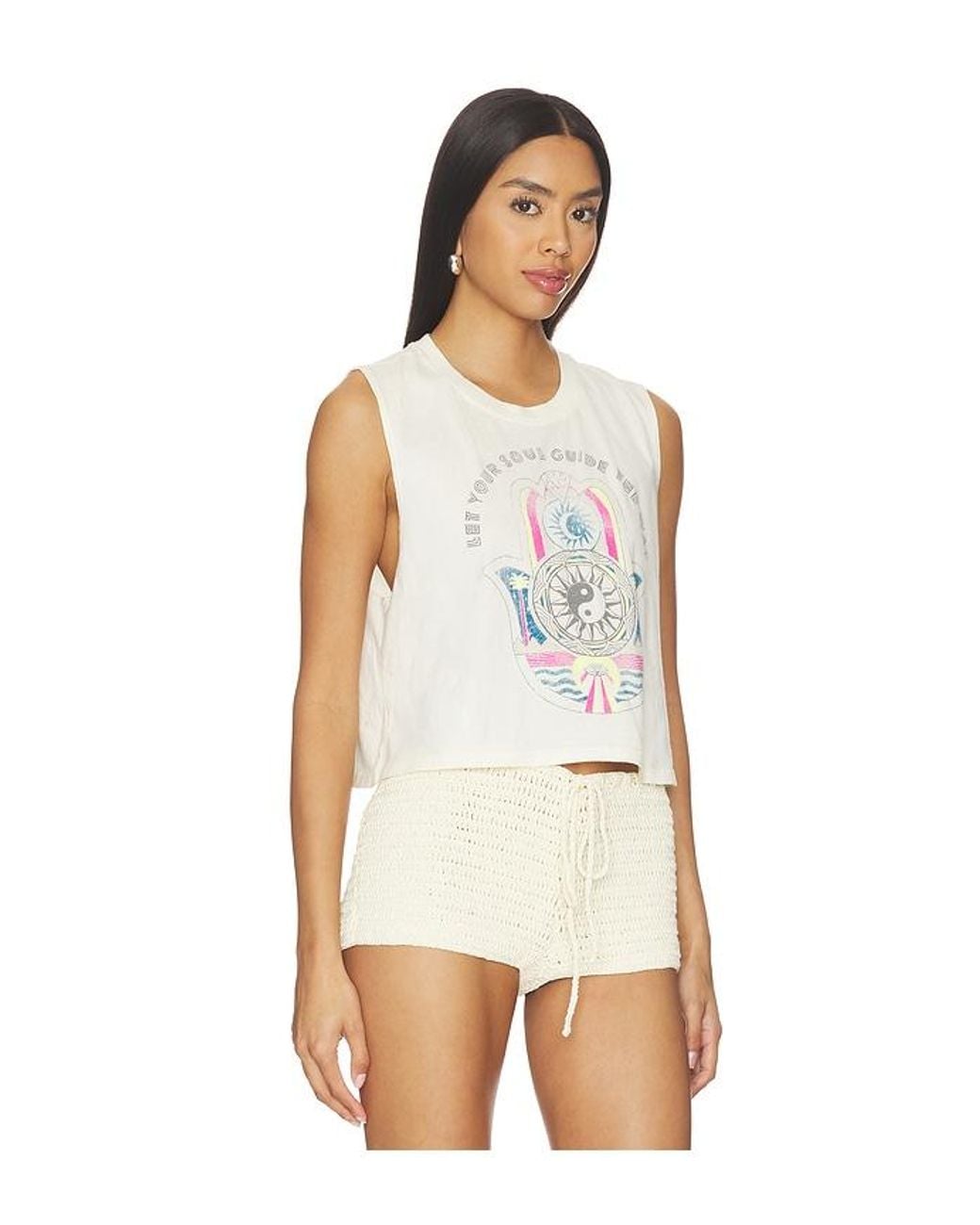 Spiritual Gangster White Soul Guide Spirit Cropped Tank Top