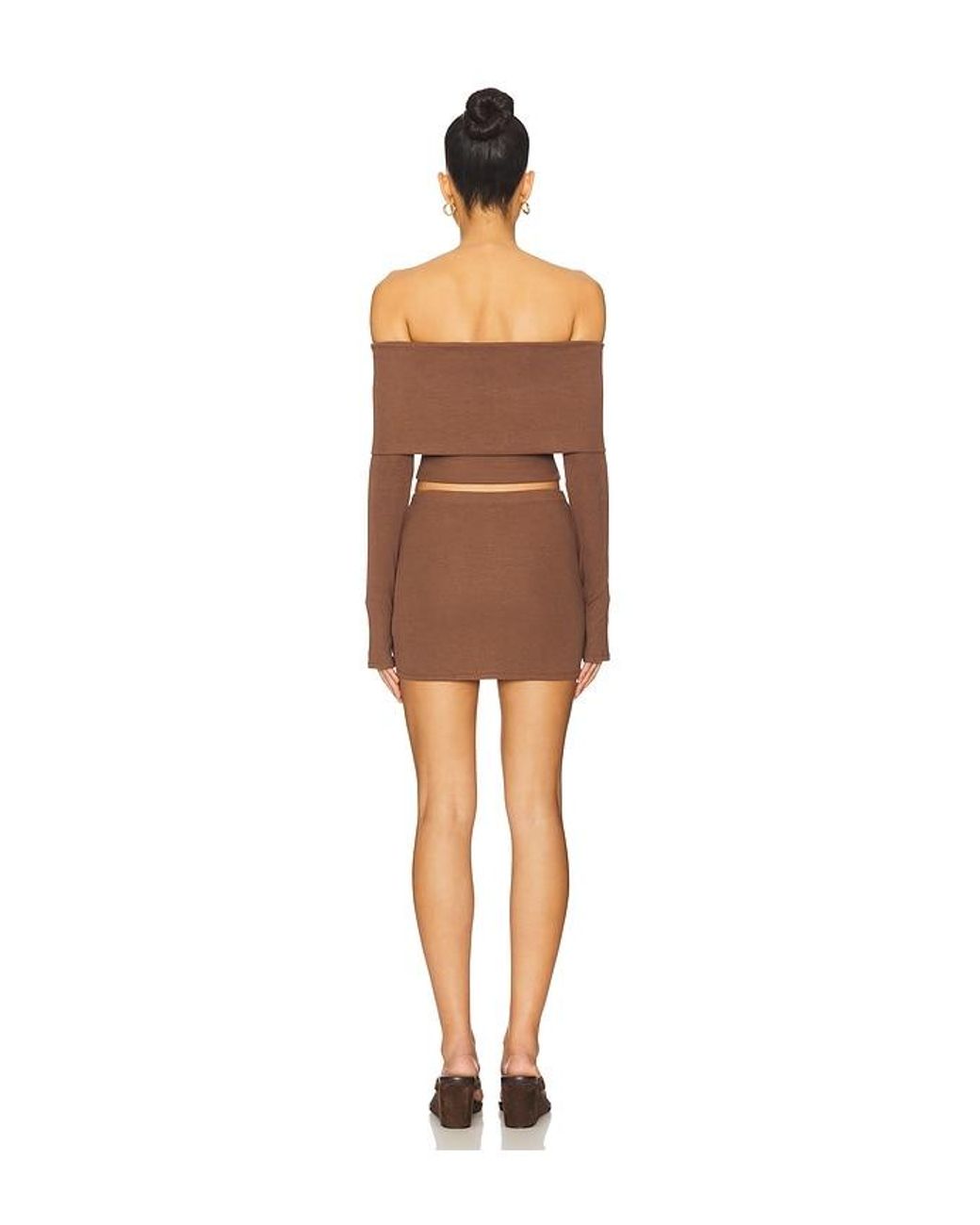 superdown Brown Marks Skirt Set