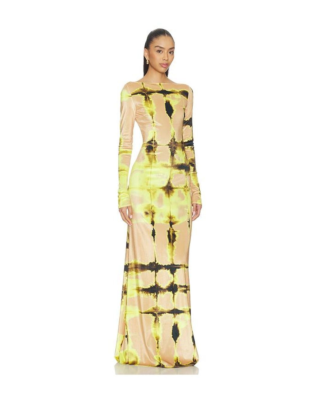 LAPOINTE Metallic Abendkleid Boatneck Gown