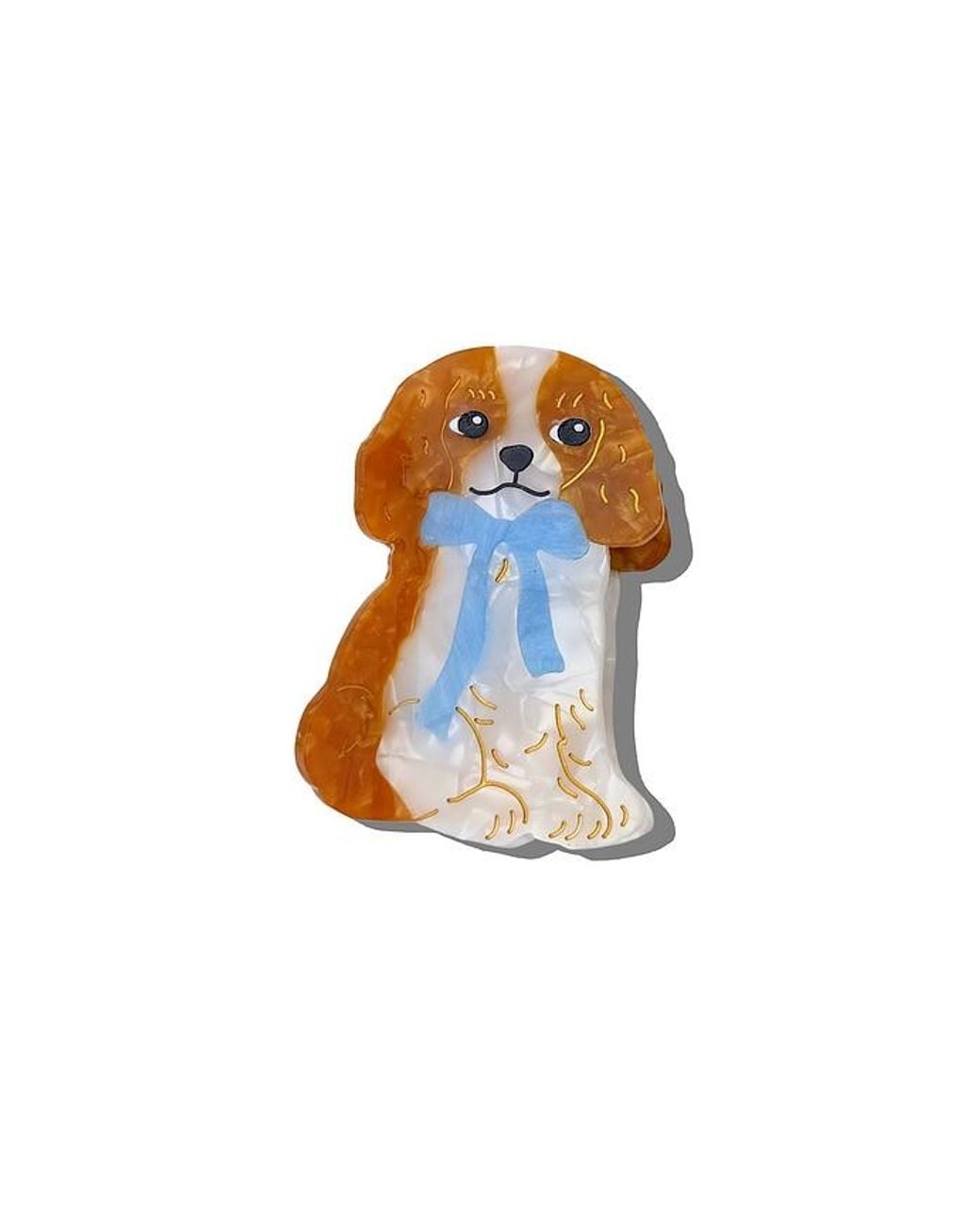 Solar Eclipse Brown Hand-Painted King Charles Claw Hair Clip