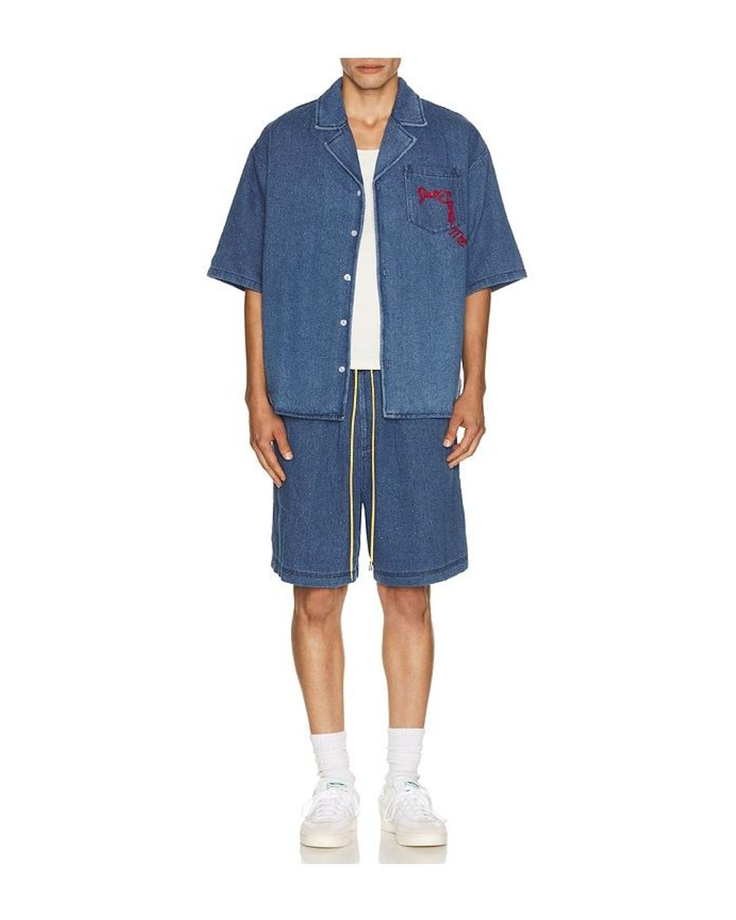 DIET STARTS MONDAY Blue Dropoff Button Up Shirt for men