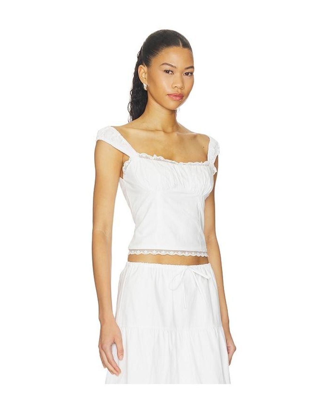 MORE TO COME White Carmen Top