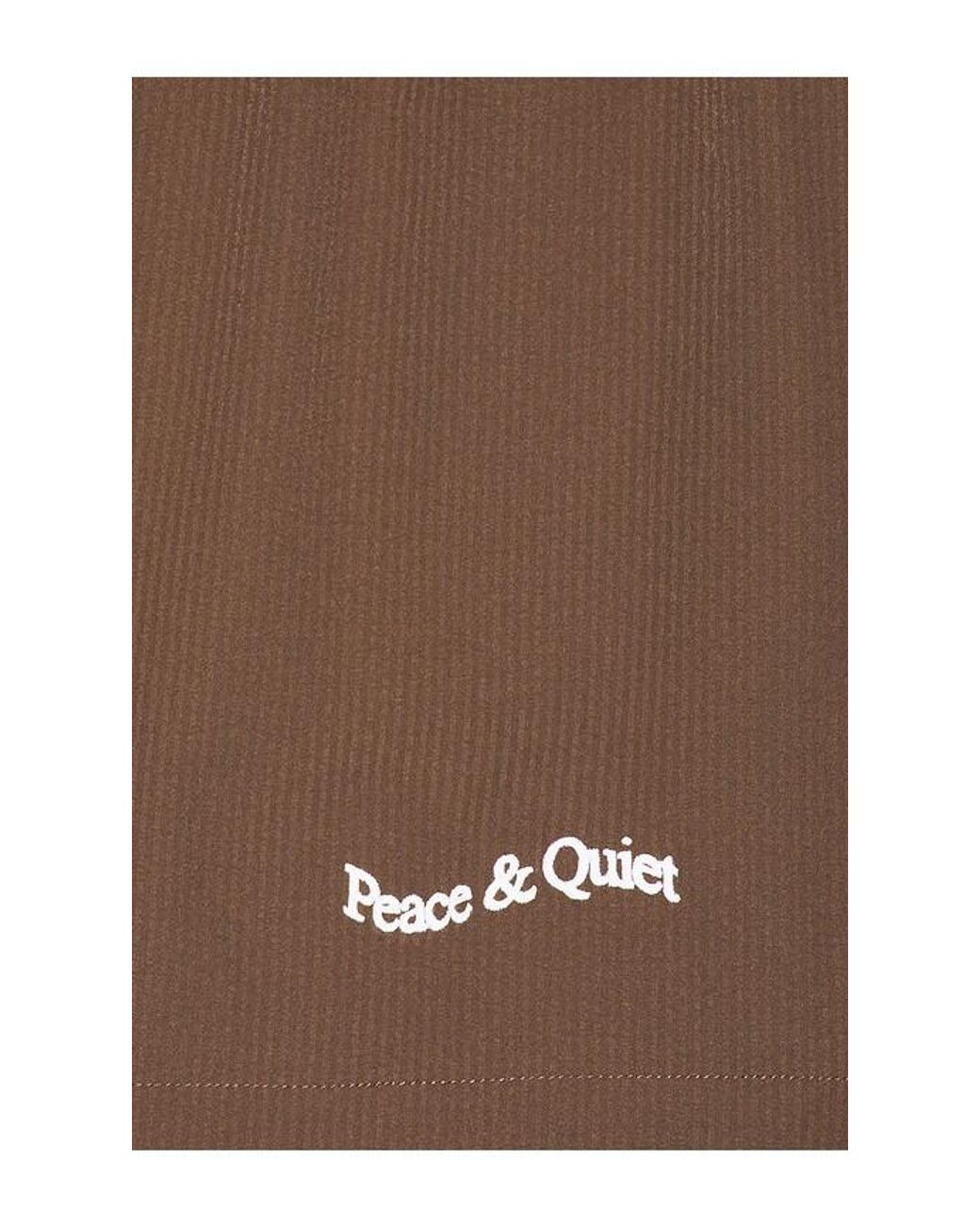 Museum of Peace & Quiet Brown Wordmark Seersucker Shorts for men
