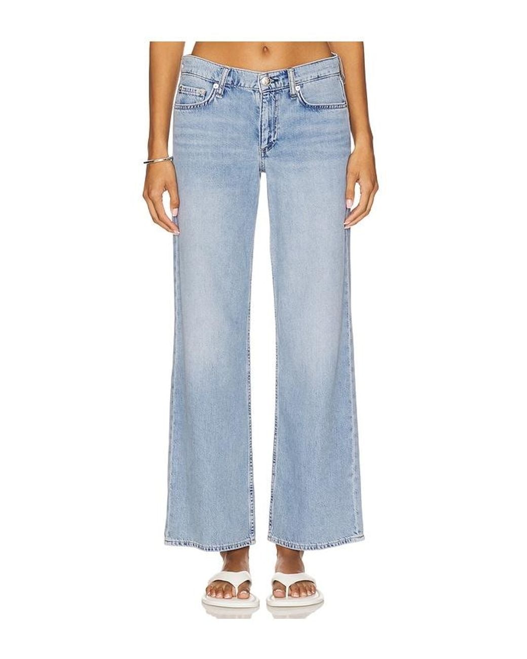Rag & Bone Blue Featherweight Cam Low-Rise Ankle Straight Jeans
