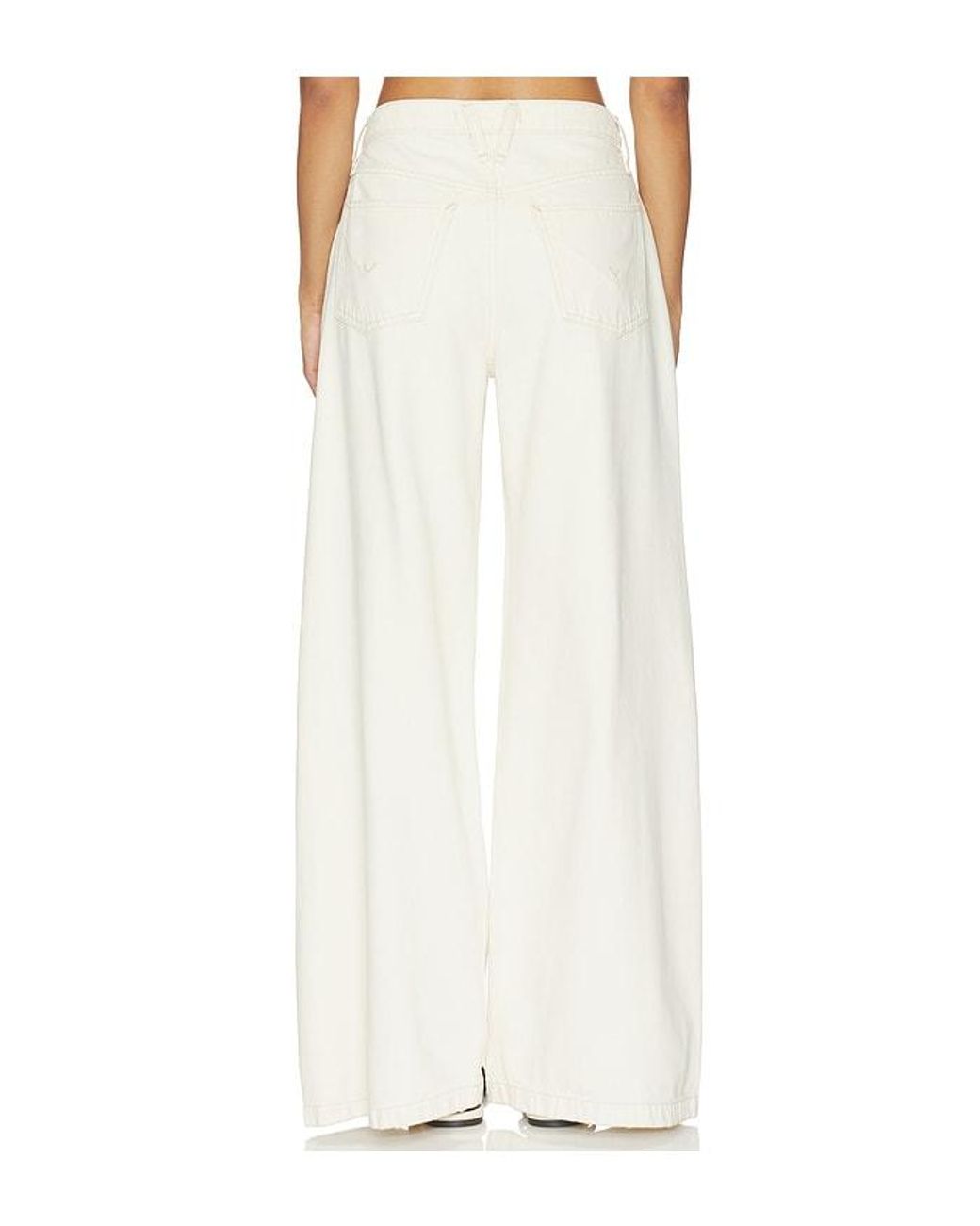 Hudson White Jodie Loose Wide Leg Jeans