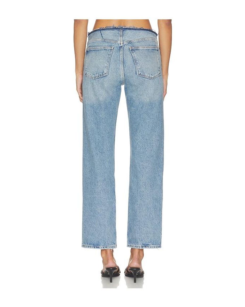 Agolde Blue Fray Slim Crop
