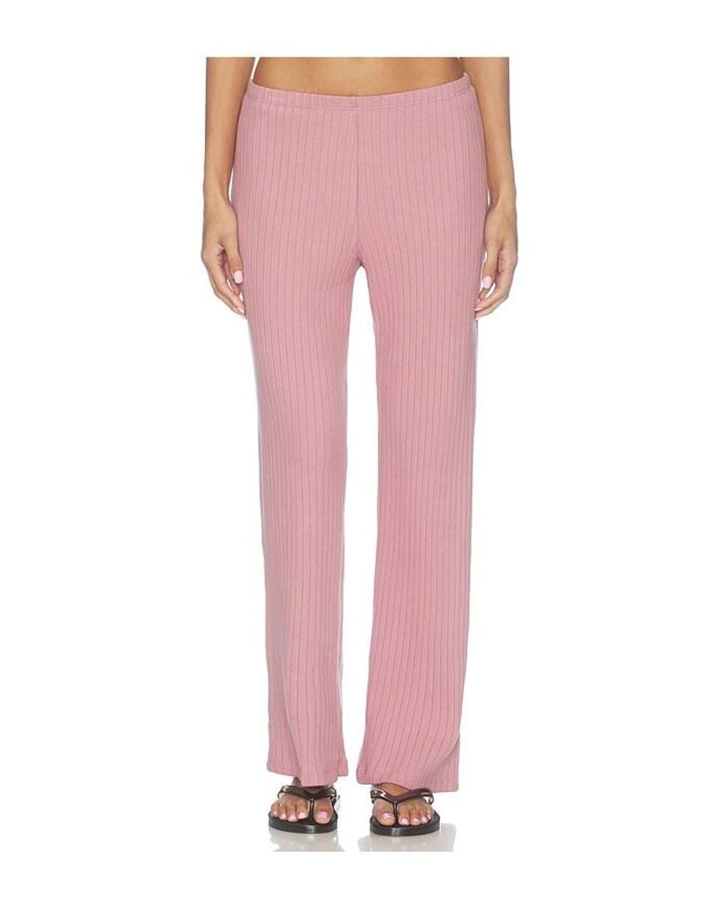 DONNI. Pink The Sweater Rib Simple Pant