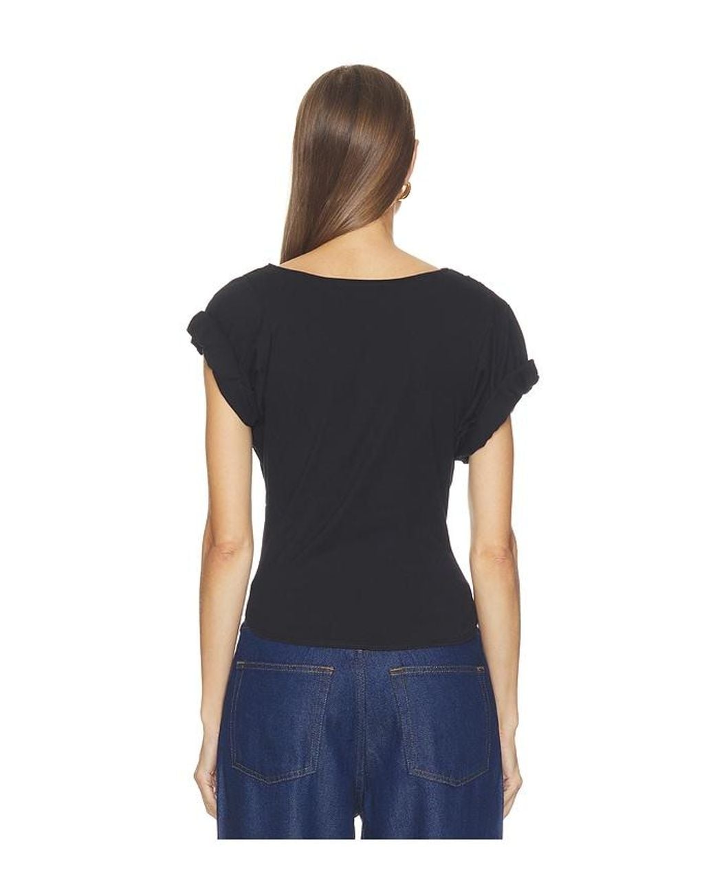 The Line By K Blue Francine Pleated Short Sleeve T-Shirt