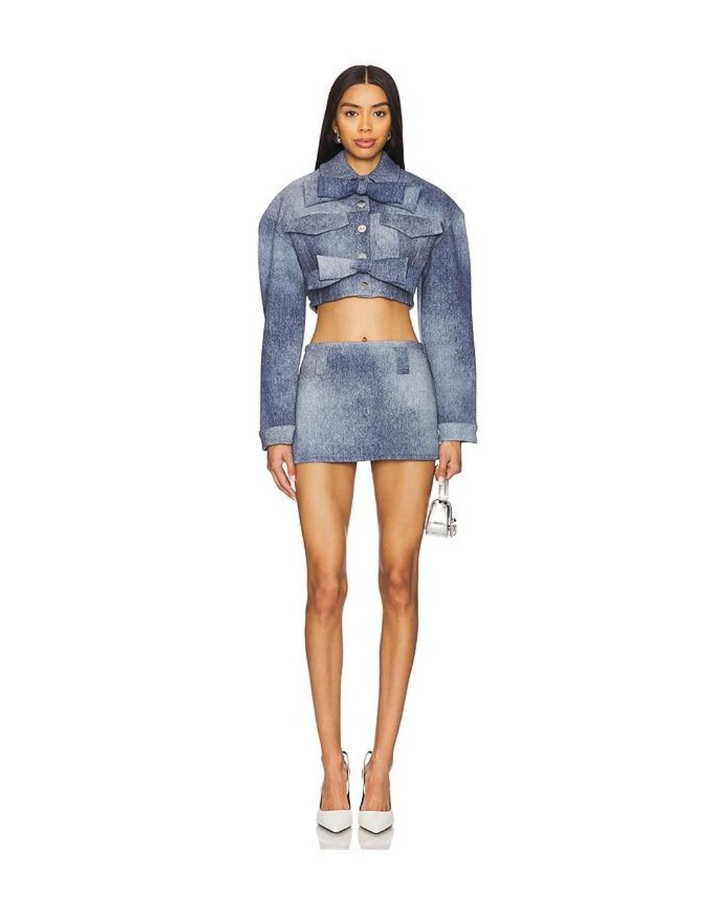 Milkwhite Blue Mini Skirt