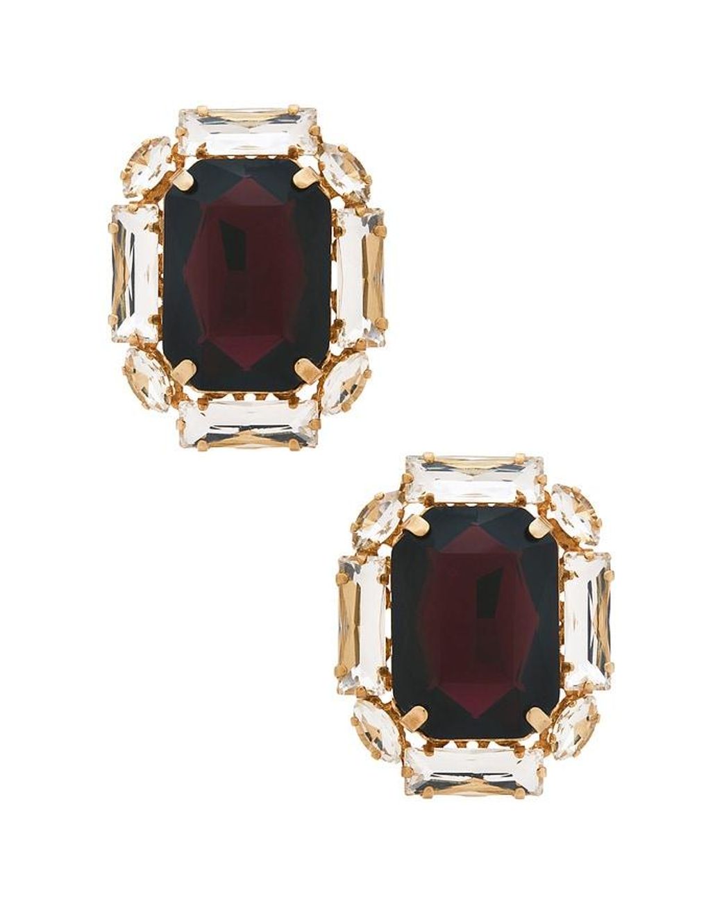 Anton Heunis Black Omega Clasp Square Stud