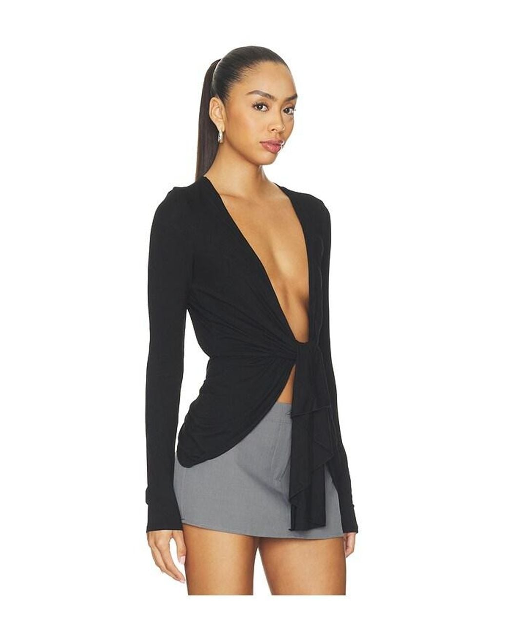 superdown Black Makenzie Drape Top