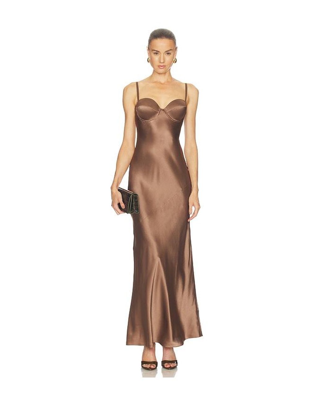 L'Agence White Sayla Bias Cut Maxi Dress
