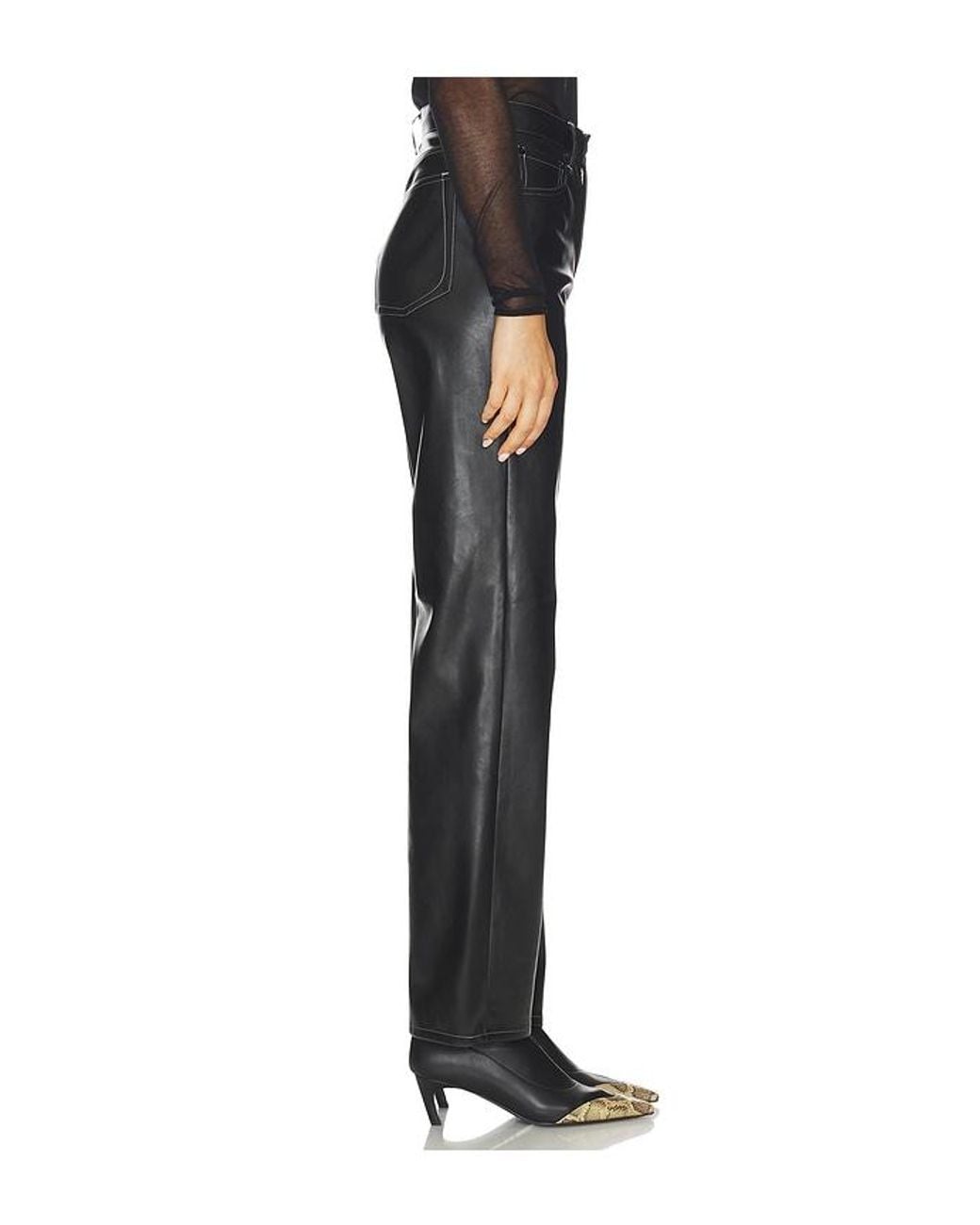 Rag & Bone Black Shea Faux Leather Straight Pant