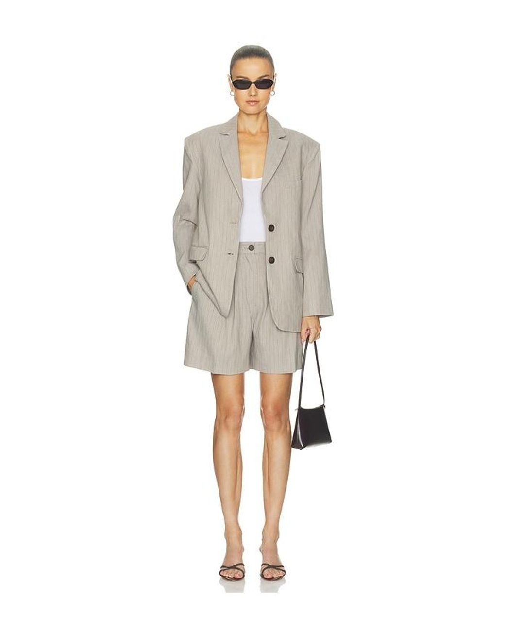 Anine Bing White Quinn Blazer