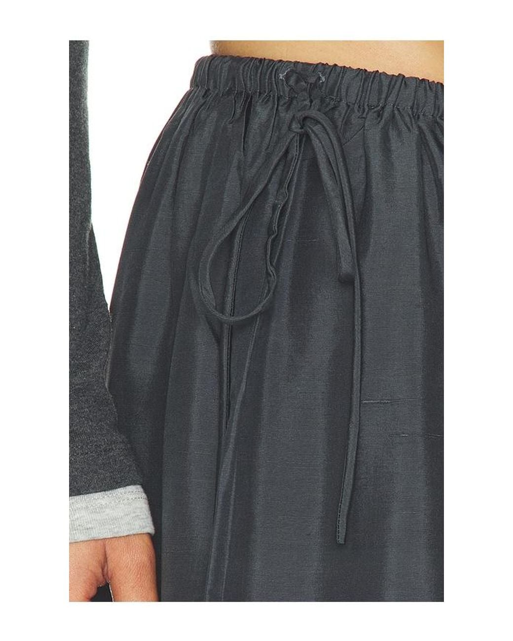 St. Agni Black Silk Adjustable Balloon Pants