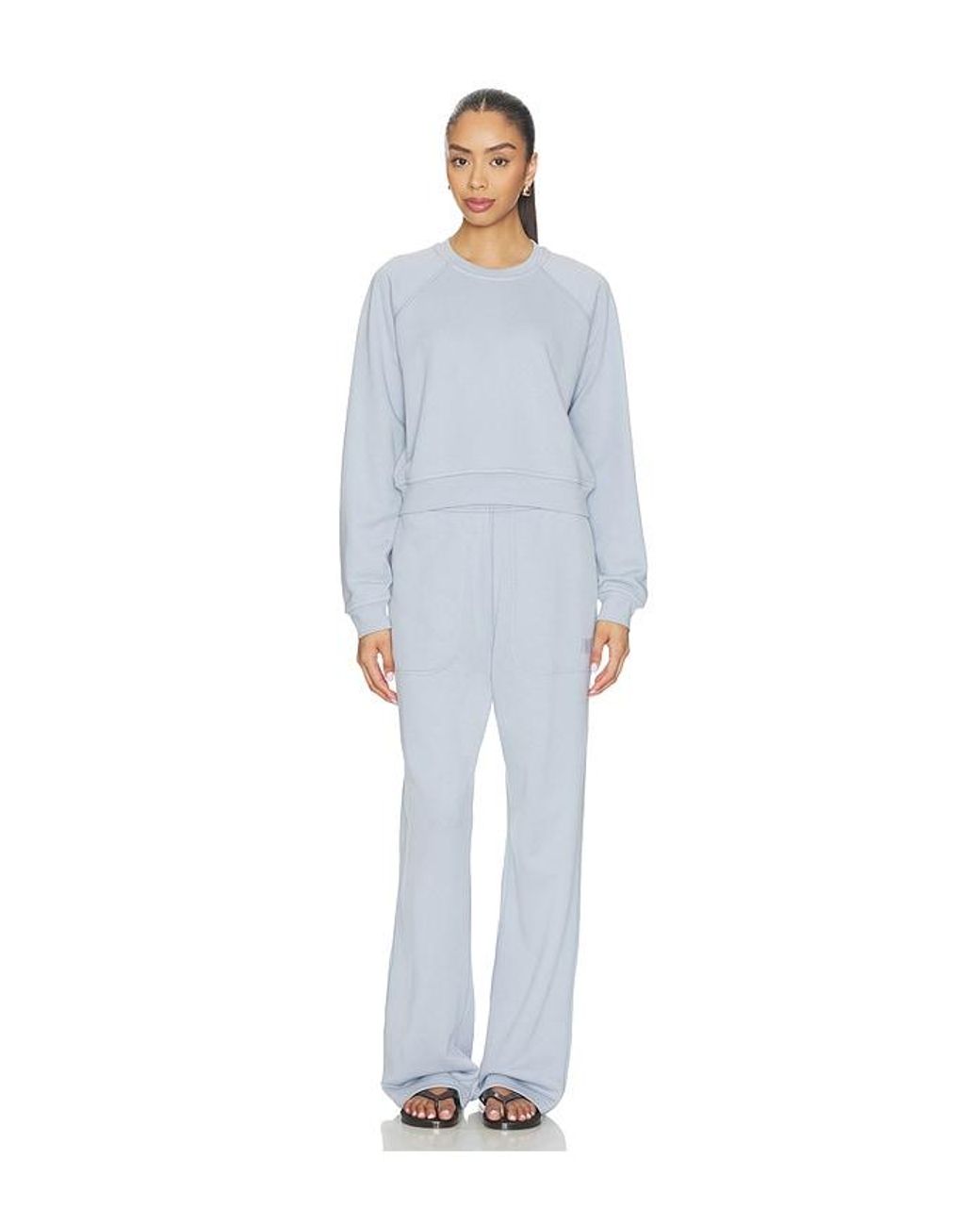Lunya White Silksweats Lightweight Reversible Straight Leg Pant