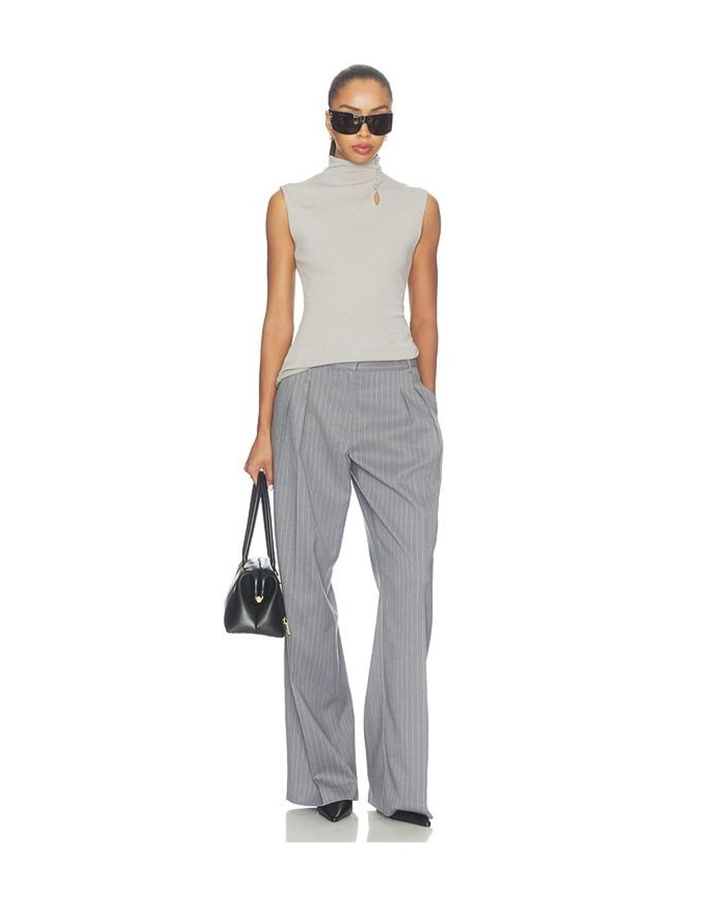 Helmut Lang White Button Sleeveless Top