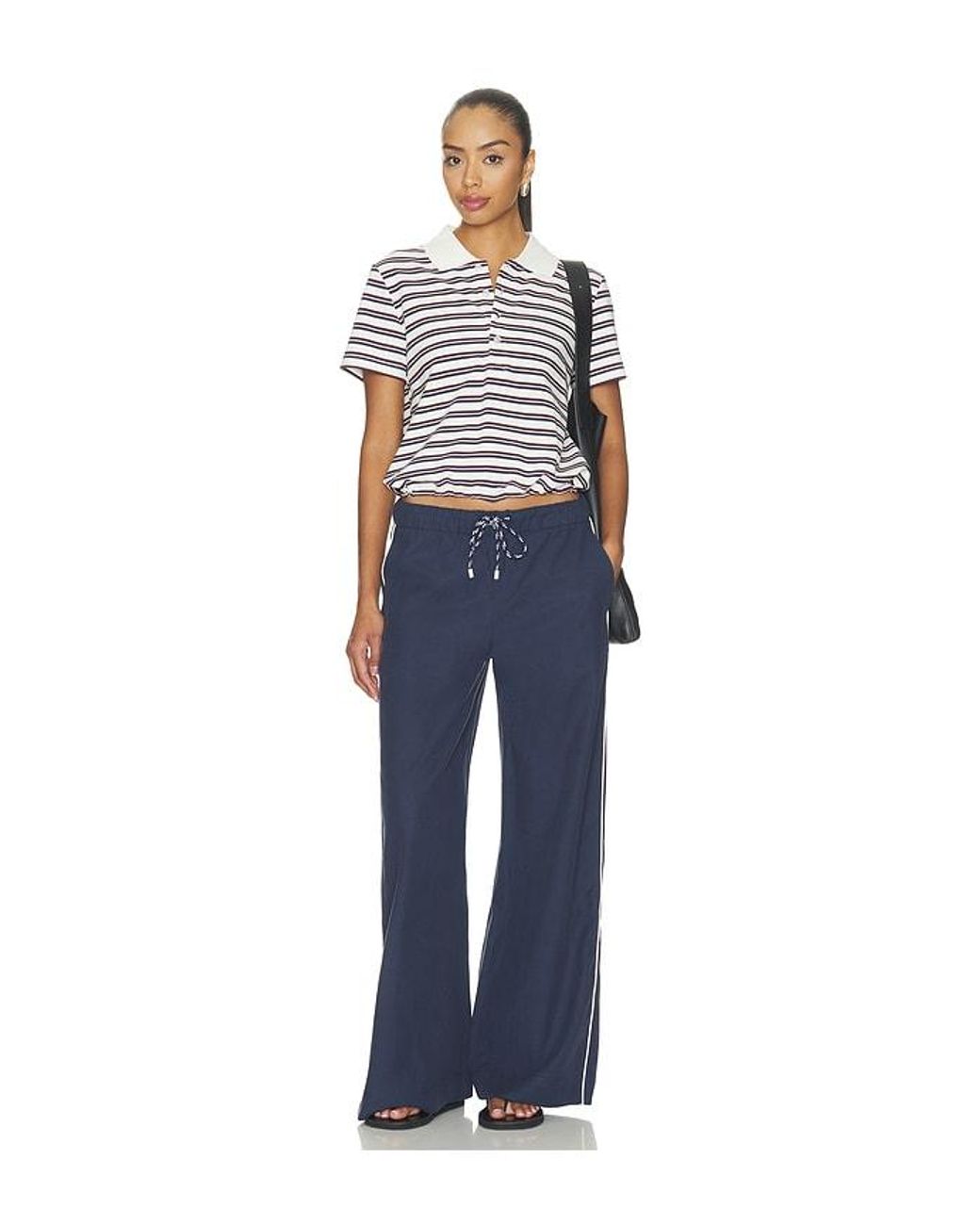 The Upside Blue Sophie Cropped Polo Shirt