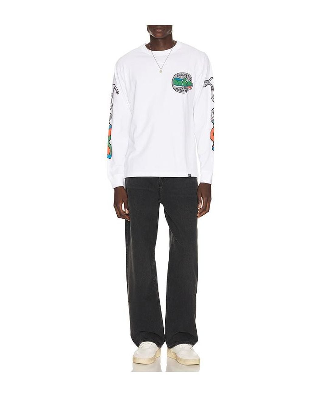 by Parra White Bike Hammer Long Sleeve T-Shirt for men