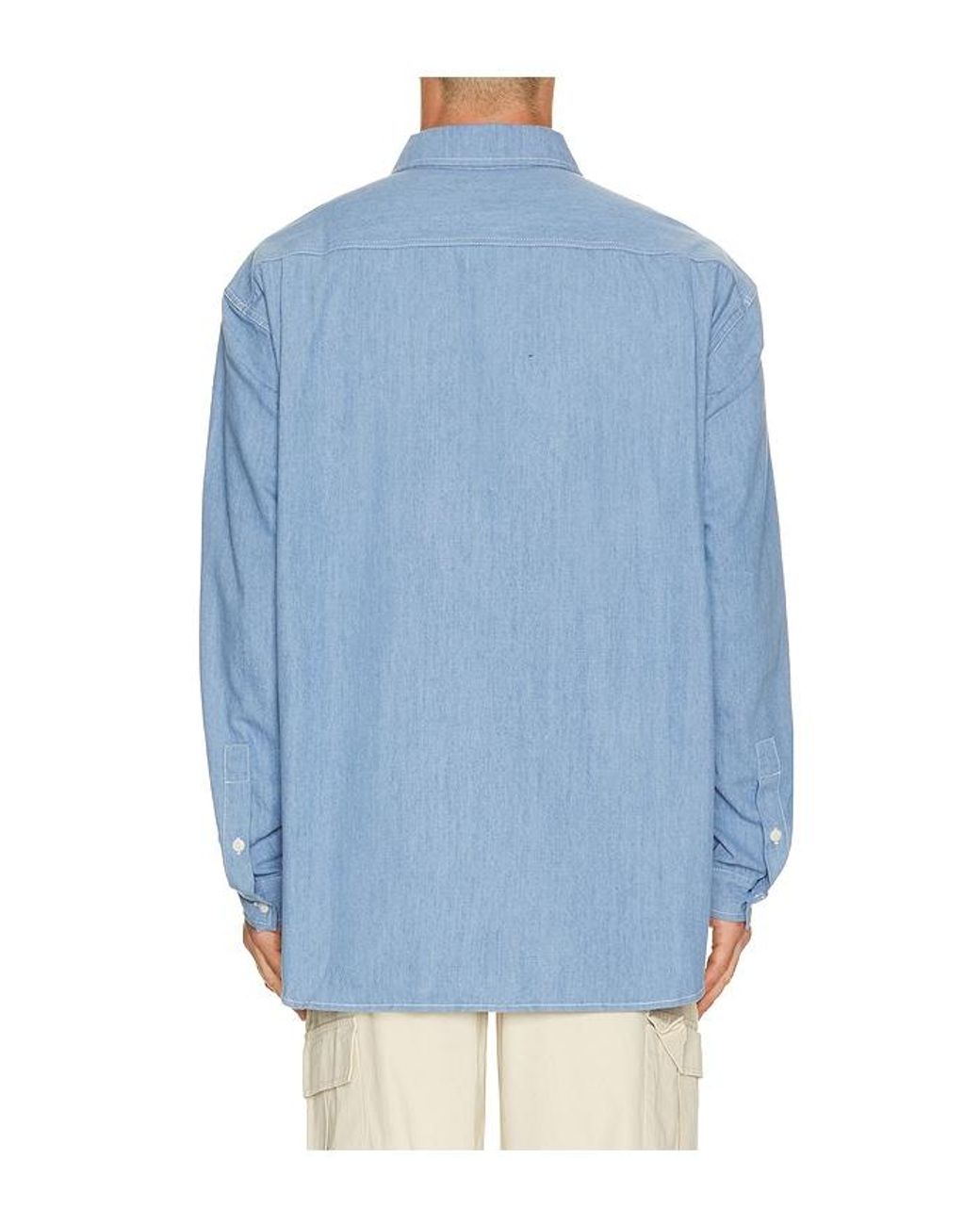 KAPPY DESIGN Blue Relaxed Chambray Shirt for men