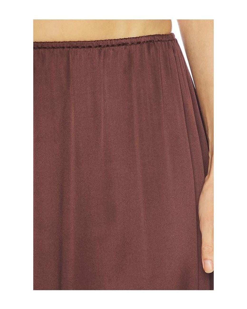 Helsa Brown The Silk Charmeuse Maxi Skirt