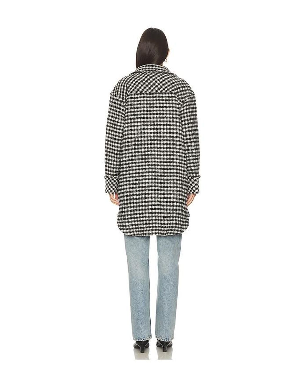 Free People Blue X We The Free Get Around Houndstooth Shirt