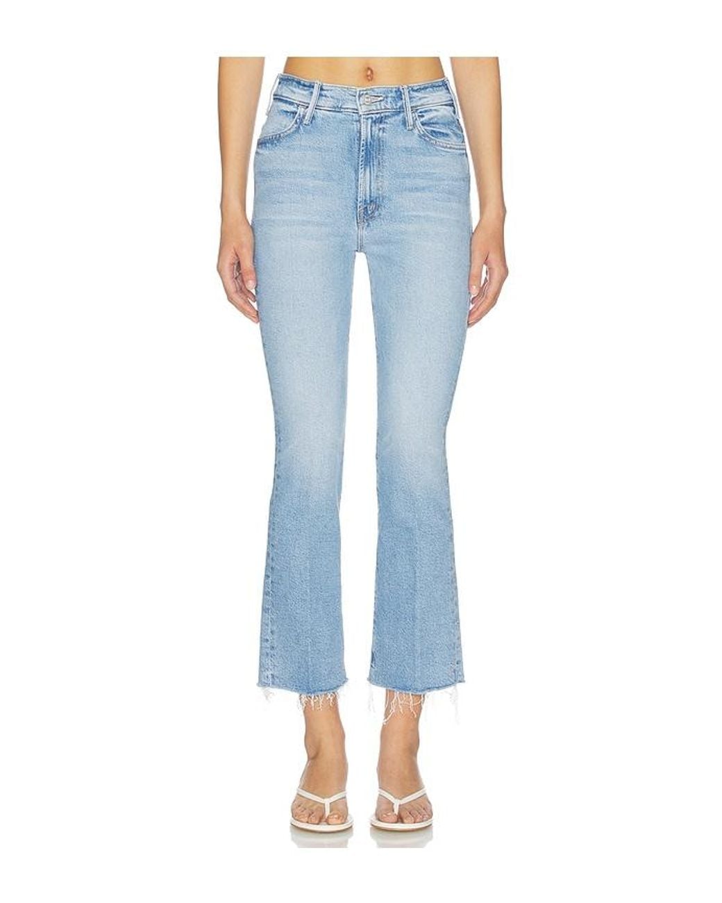 Mother Blue Lil Petite Hustler Ankle Fray Jeans