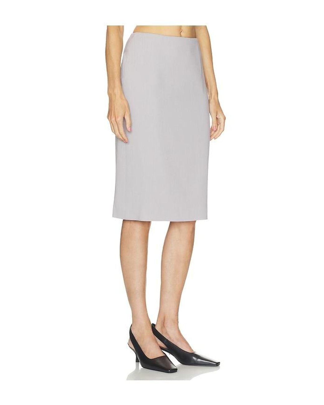Helsa Gray Wool Blend Knee Length Pencil Skirt