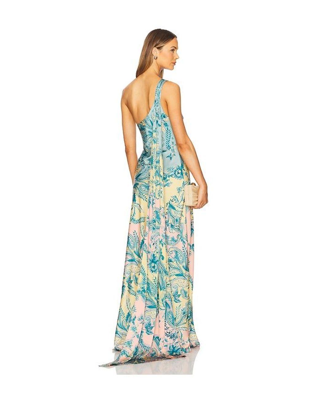Hemant & Nandita White One Shoulder Long Dress