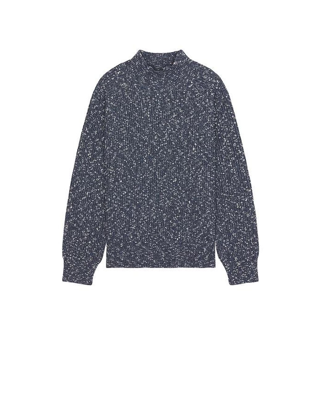 Far Afield Blue Bayer Ribbed Roll Neck Sweater for men