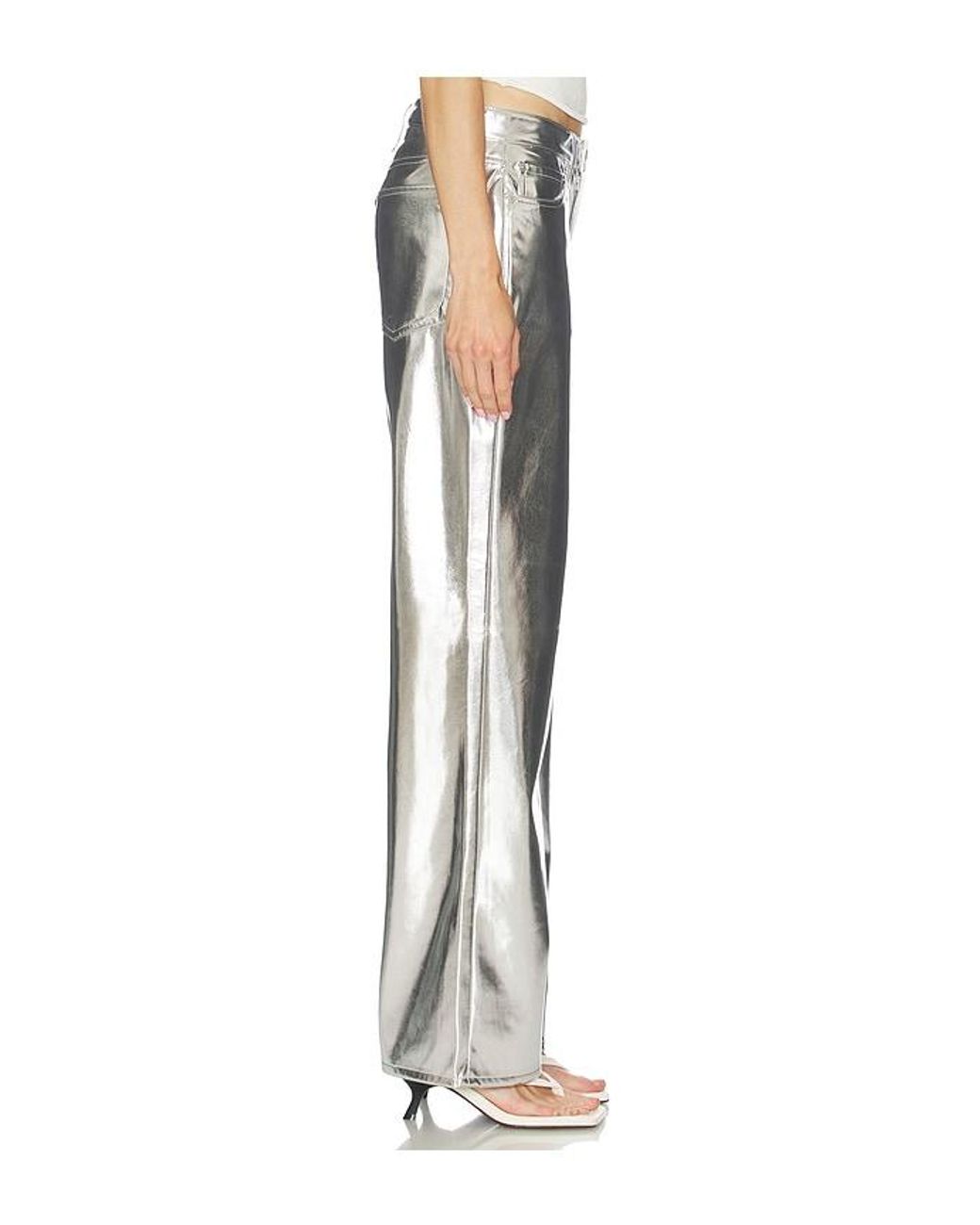 Rag & Bone White Logan Faux Leather Wide Leg Pant