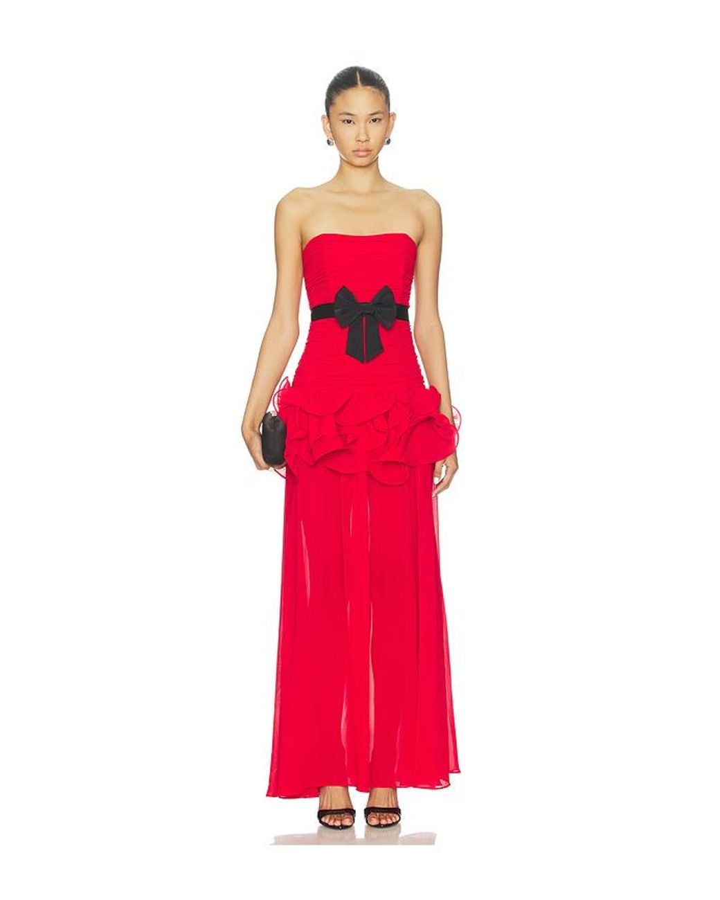 MAJORELLE Red Fauna Gown