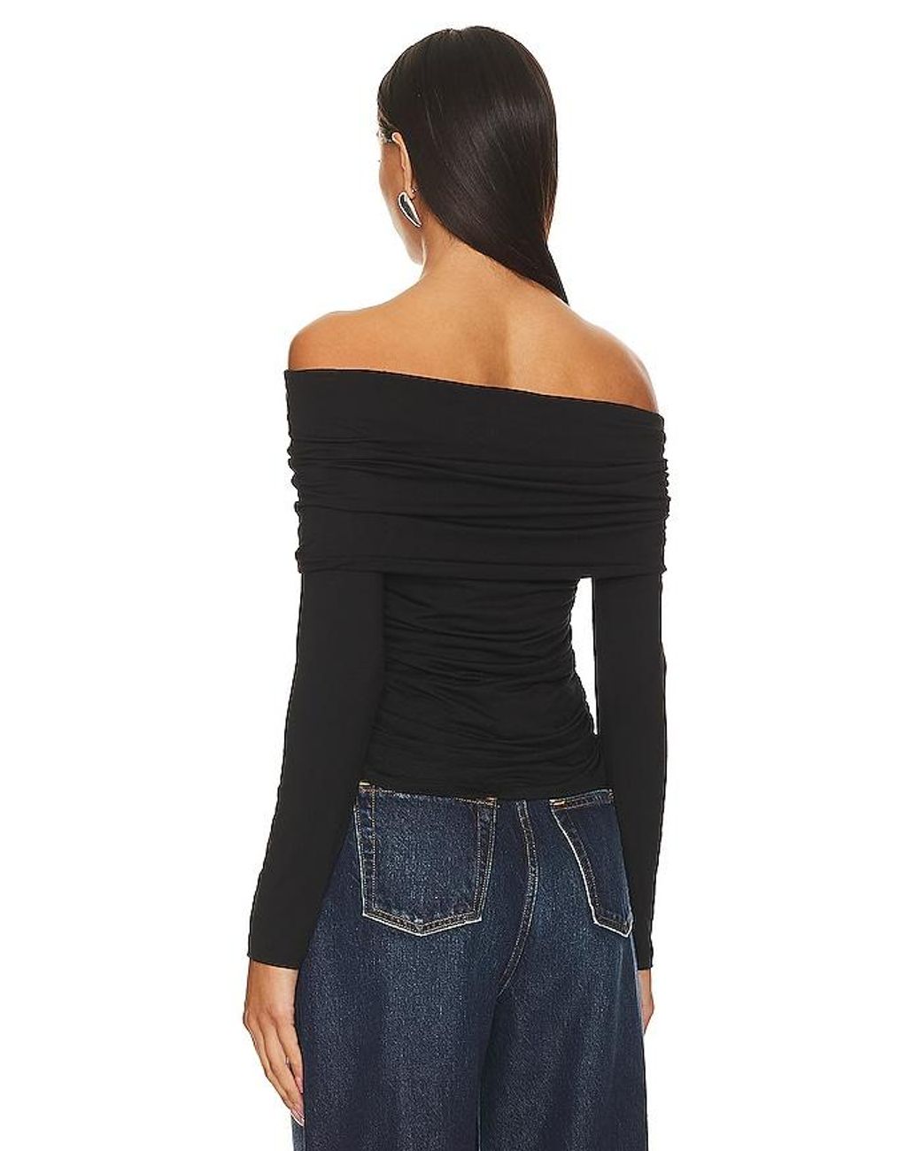 LNA Black Lia Fold Over Top