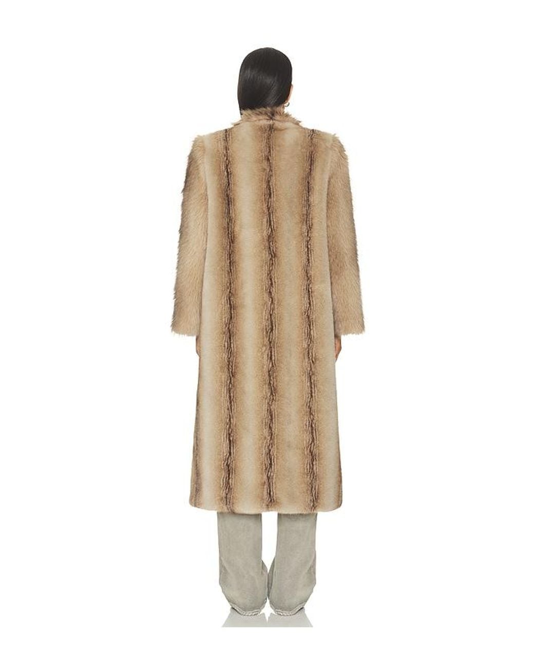 DUCIE Natural Betty Long Fur Coat