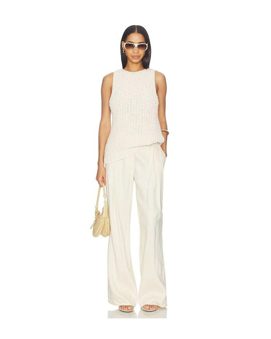 Balmain Natural Cotton Blend Knit Top