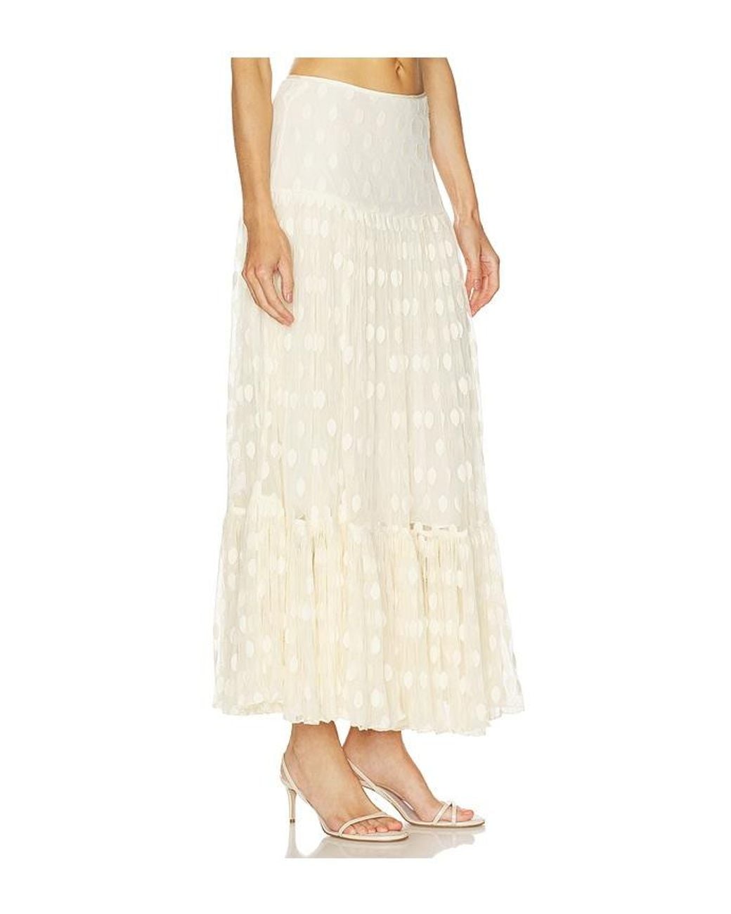 Ulla Johnson Natural Vera Lace High Waist Maxi Skirt