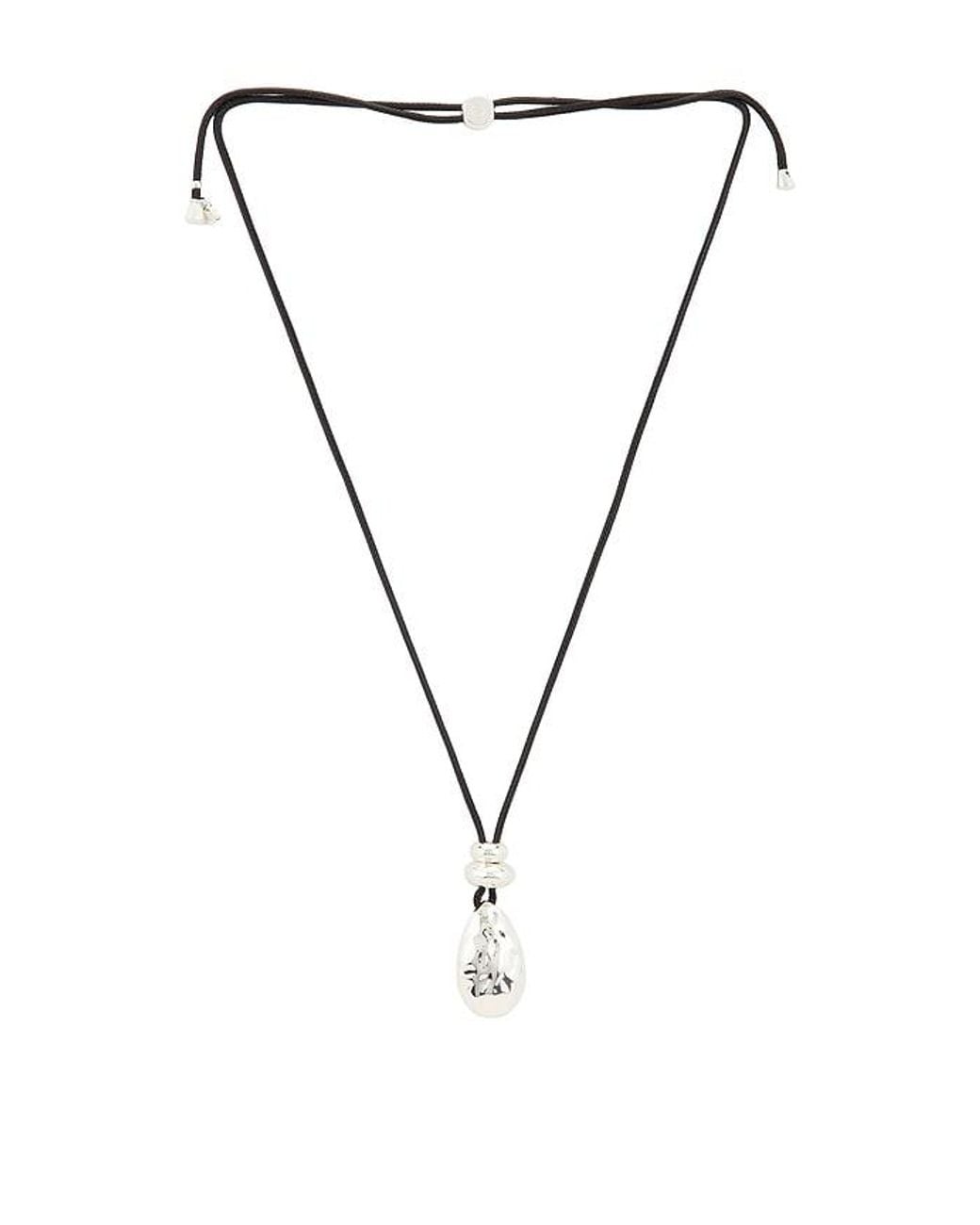 Ettika Black Metal Drop Cord Necklace