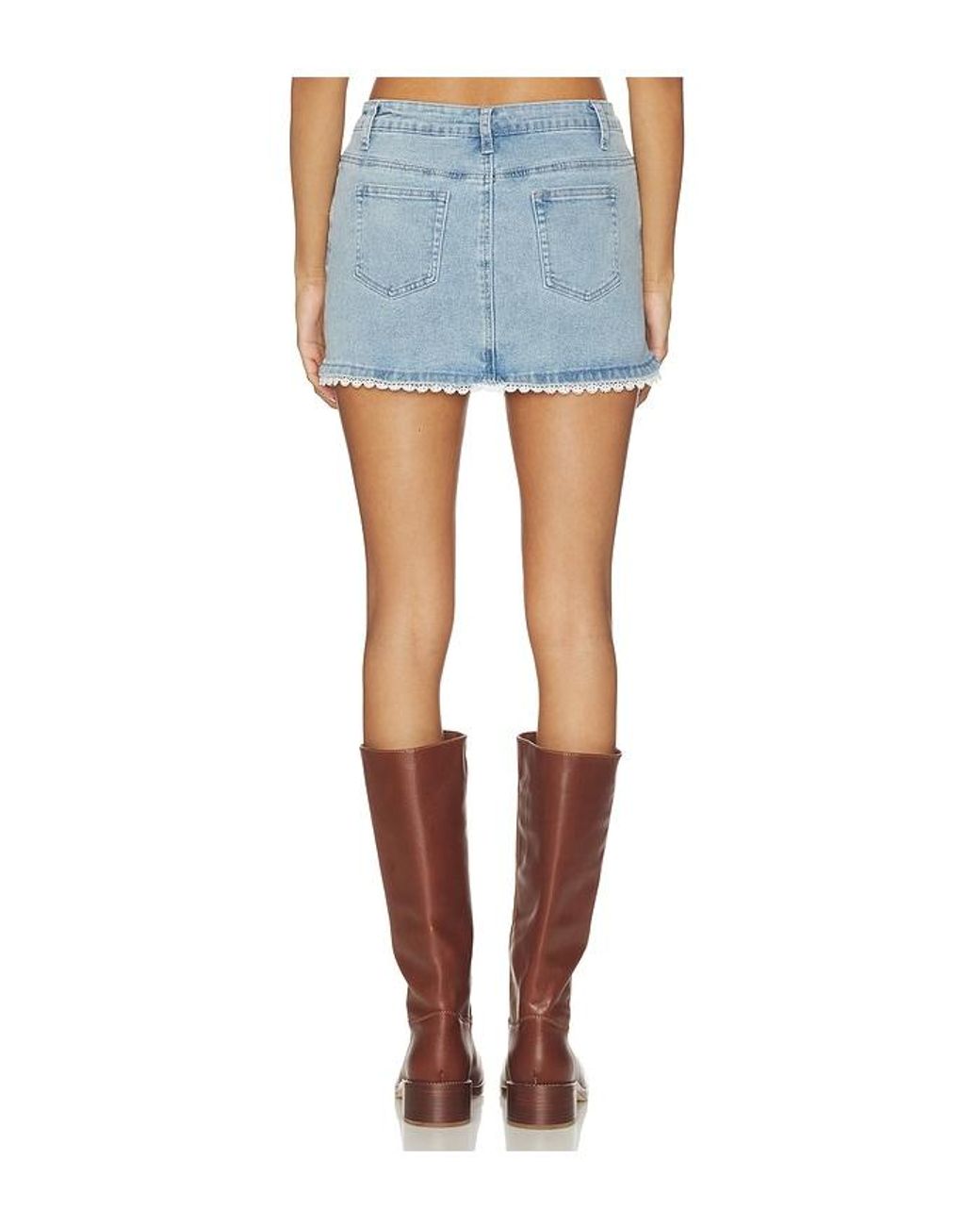 MORE TO COME Blue Karlita Denim Mini Skirt