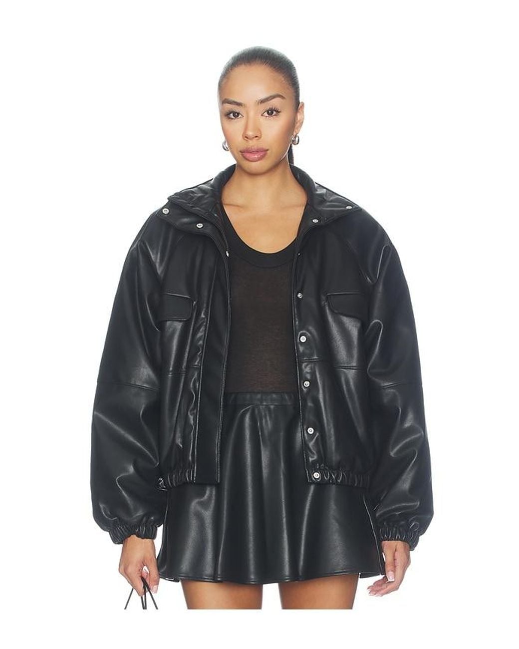 Lovers + Friends Blue Jordan Faux Leather Jacket