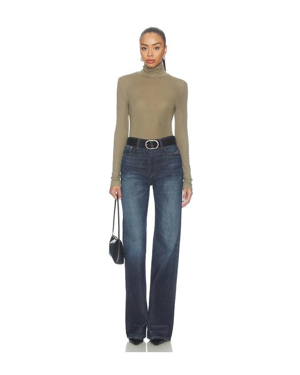 Agolde Blue Pascale Turtleneck Top