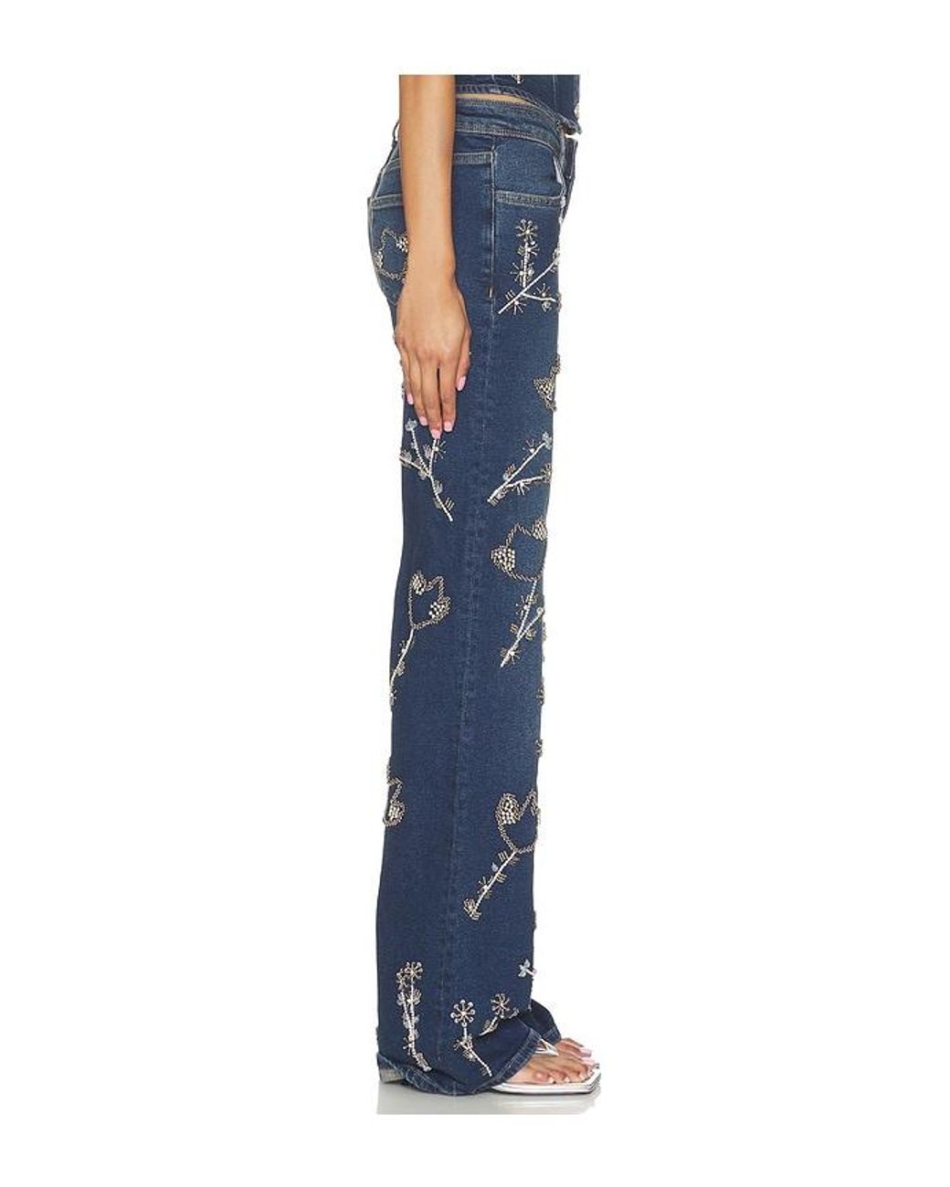 OW Collection Blue Nova Embellished Denim Jean
