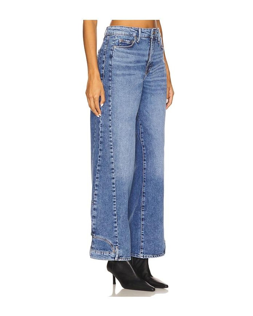 GOOD AMERICAN Blue Reworked Wide Leg Jeans
