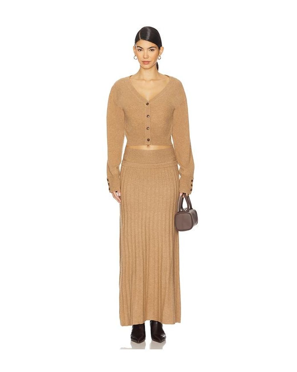 NAADAM Natural Premium Cashmino Ribbed Skirt