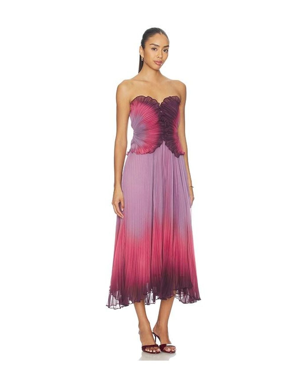 AMUR Pink Delyth Strapless Dress